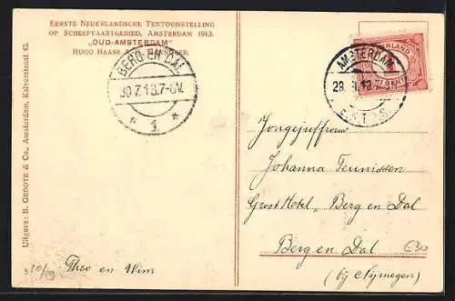 AK Amsterdam, Eerste Nederlandsche Tentoonstelling op Scheepvaartgebied 1913, Oud-Amsterdam