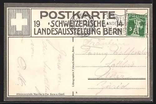 AK Bern, Schweizerische Landesaustellung 1914, Gesamtansicht gegen Süden