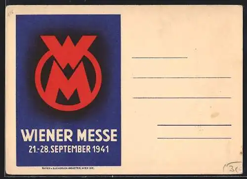 AK Wien, Messe 1941, Logo der Wiener Messe