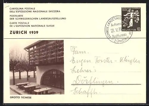 AK Zürich, Schweizerische Landes-Ausstellung 1939, Grotto Ticinese