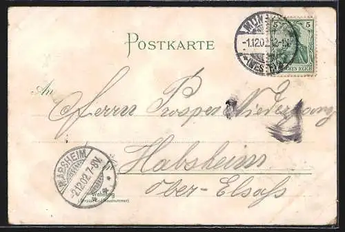 Lithographie Münster /Westf., Prinzipal-Markt mit Lamberti-Kirche