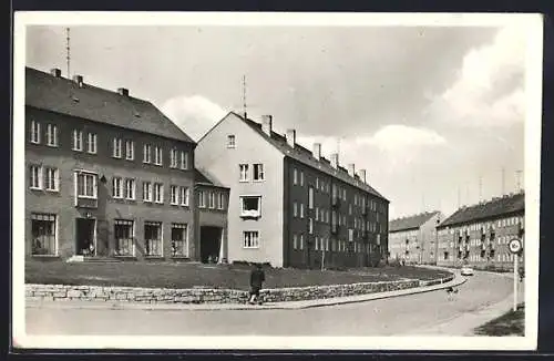 AK Eisleben, Strassenpartie in der Siedlung Ernst Thälmann