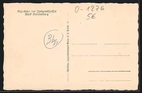 Künstler-AK Buckow /Märk. Schweiz, Blick auf die Jugendherberge