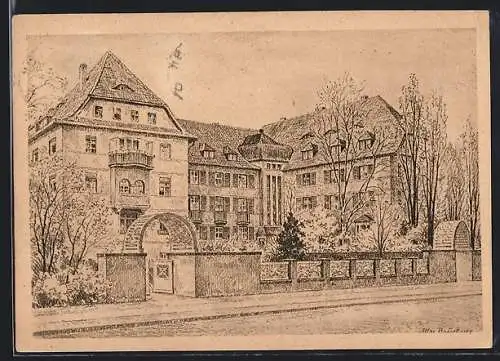 Künstler-AK Berlin-Dahlem, Das Burckhardt-Haus