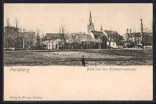 AK Perleberg, Blick von der Eichenpromenade