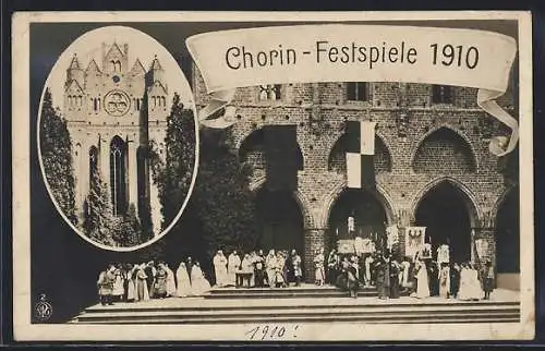 AK Chorin, Schauspieler der Festspiele 1910, Klosteransicht