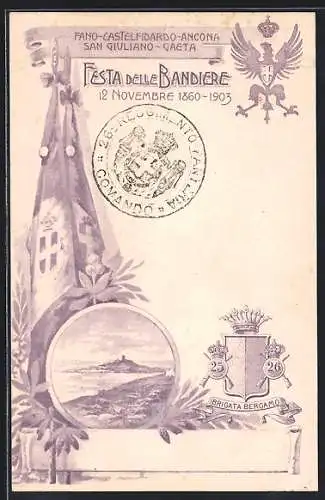 AK Brigata Bergamo, Festa delle Bandiere 1903, italienisches Infanterie-Regiment