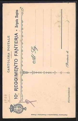 AK Brigata Regina, 10° Reggimento Fanteria, italienisches Infanterie-Regiment