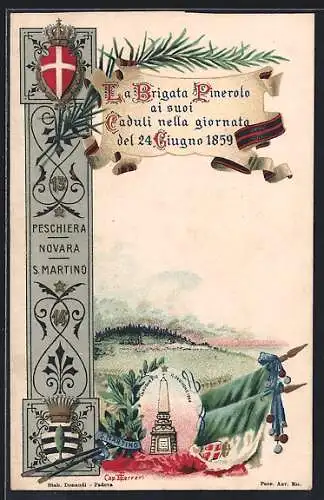 Lithographie Brigata Pinerolo, italienisches Infanterie-Regiment