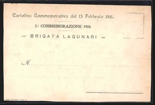 AK Brigata Lagunari, I. Commemorazione 1904
