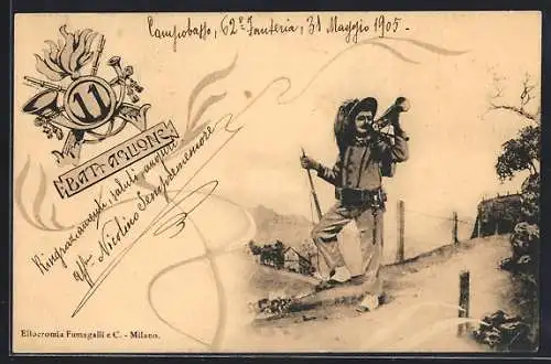 AK 11° Battaglione Bersaglieri, italienisches Infanterie-Regiment