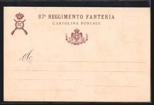 Lithographie 87° Reggimento Fanteria, italienisches Infanterie-Regiment