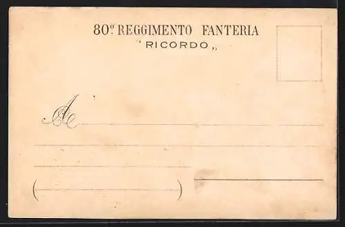 Lithographie 80 Reggimento Fanteria, Italienische Infanterie, Römische Löwin