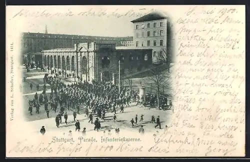 AK Stuttgart, Parade an der Infanteriekaserne