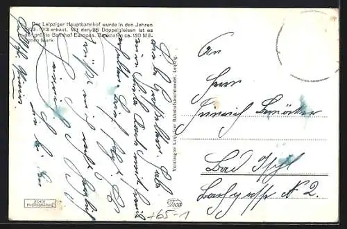 AK Leipzig, Hauptbahnhof, Inneres-Querbahnsteig