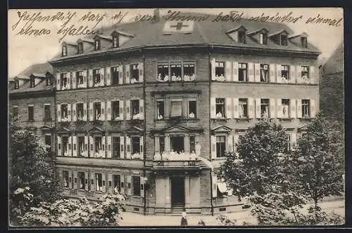 AK Karlsruhe, Vereins-Lazarett Luisenschule in der Otto Sachsstrasse