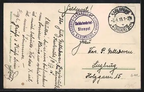 AK Karlsruhe i. B., Luisenhaus, Hof