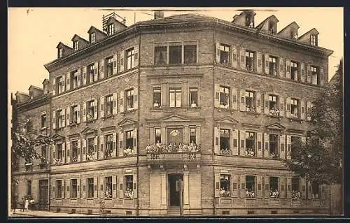 AK Karlsruhe, Luisenschule, Otto Sachsstrasse 5 Ecke Mathystrasse