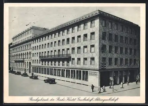 AK Berlin, Bankgebäude der Reichs-Kredit-Gesellschaft Aktiengesellschaft, Französische Strasse 49-56 Ecke Friedrichstrasse