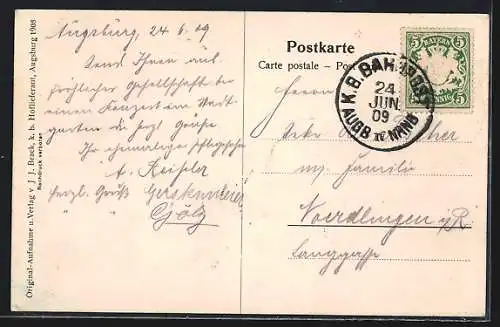 AK Augsburg, Partie im Stadtgarten