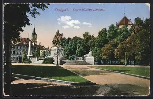 AK Stuttgart, Kaiser Wilhelm-Denkmal