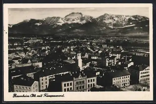 AK Rosenheim /Obb., Teilansicht mit Kampenwand