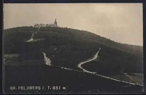 AK Gr. Feldberg i. T., Ortsansicht mit Hotel C. A. Hahn u. Umgebung