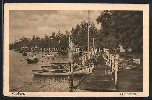 AK Nürnberg, Ruderboote am Dutzendteich