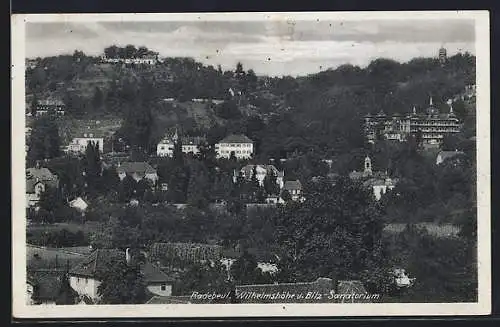 AK Radebeul, Wilhelmshöhe & Bilz-Sanatorium