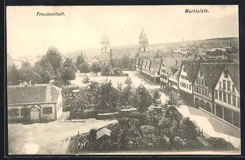 AK Freudenstadt, Marktplatz mit Anlagen aus der Vogelschau