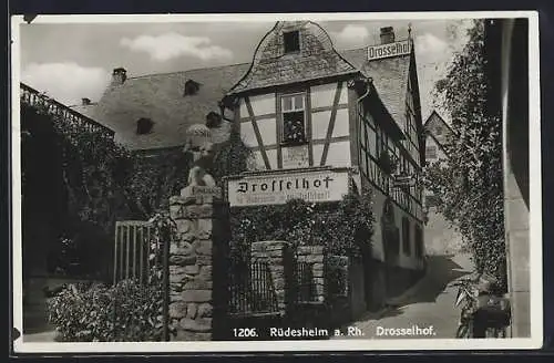 AK Rüdesheim a. Rh., Gasthaus Drosselhof