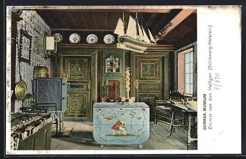 AK Nürnberg, Germanisches Museum, Zimmer von den Halligen i. Schleswig-Holstein