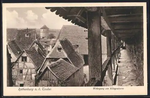 AK Rothenburg a. d. Tauber, Wehrgang am Klingenturm