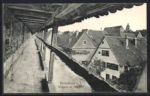 AK Rothenburg o. T., Wehrgang am Klingentor