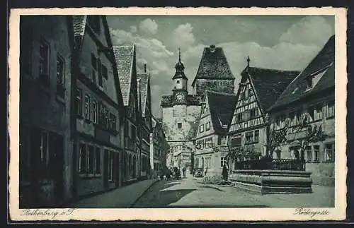 AK Rothenburg o. T., Strasse Rödergasse, Röderbogen und Markusturm