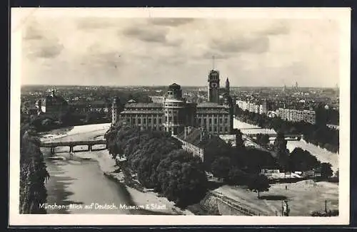 AK München, Blick auf Deutsches Museum und den Ort