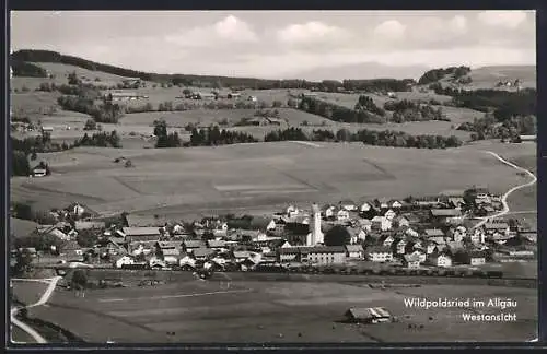 AK Wildpoldsried im Allgäu, Westansicht mit Kirche