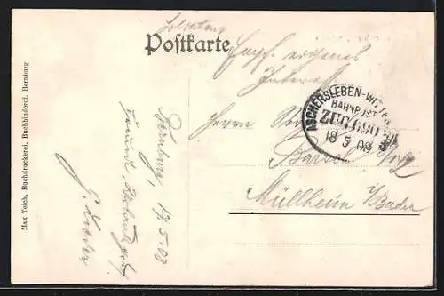 AK Bernburg, Uferpartie mit Schloss