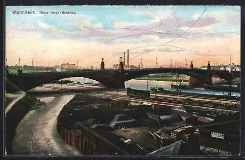 AK Mannheim, Blick auf die Neue Neckarbrücke