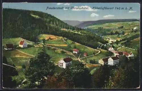 AK Freudenstadt, Teilansicht mit Christophstal