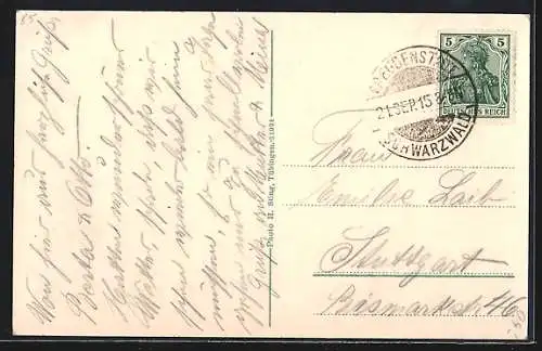 AK Freudenstadt, Teilansicht mit Christophstal und Strassenpartie