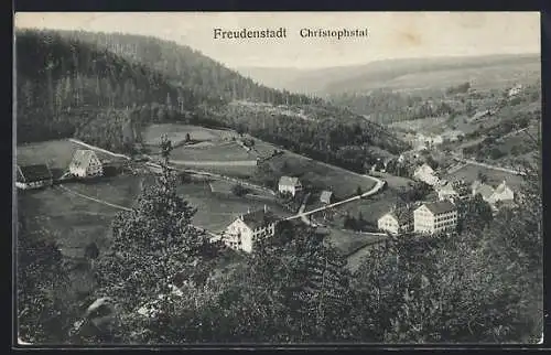 AK Freudenstadt, Christophstal mit Strassenpartie