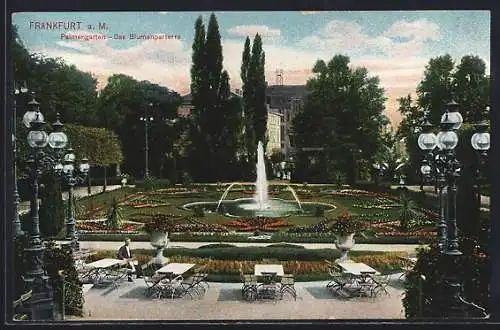 AK Frankfurt-Westend, Palmengarten mit Blumentalparterre