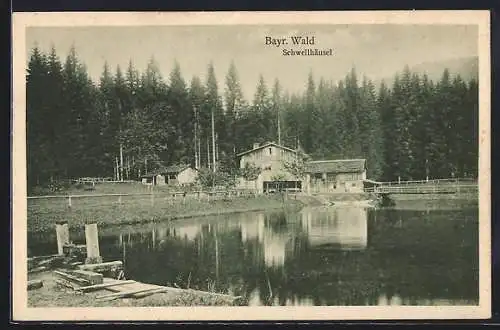 AK Schwellhäusel /Bayr. Wald, Hausansicht am Wasser