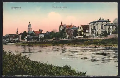 AK Kitzingen, Mainpartie mit Brücke