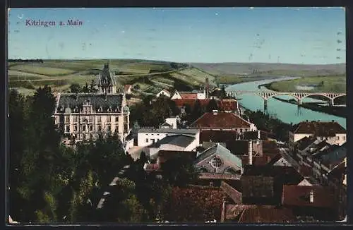 AK Kitzingen a. Main, Teilansicht mit Brücke