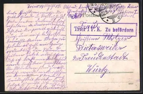 AK Trier, Kornmarkt & Kaiserl. Post