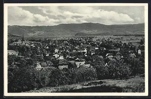 AK Emmendingen, Totalansicht mit Blick auf den Schwarzwald