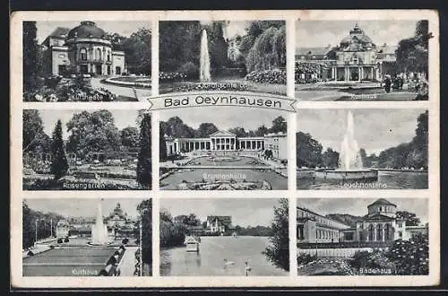 AK Bad Oeynhausen, Kurhaus, Badehaus, Brunnenhalle