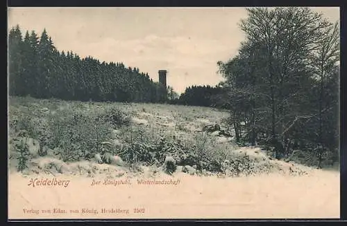 AK Heidelberg, Königstuhl in Winterlandschaft